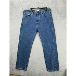 Levis 505 Jeans Mens 38X32‎ Blue Regular Straight Denim Pants Red Tab Pocket NEW